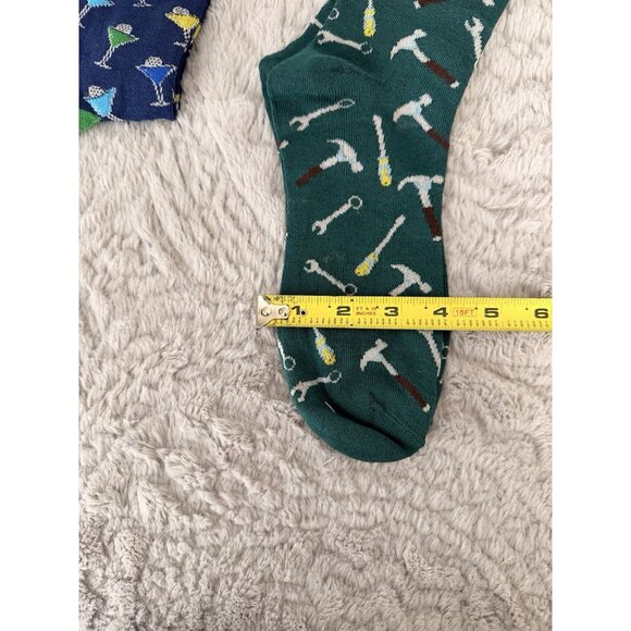 Men's Novelty Crew Socks Bundle Tools & Martini Print Sz 10-13 - Picture 6 of 6